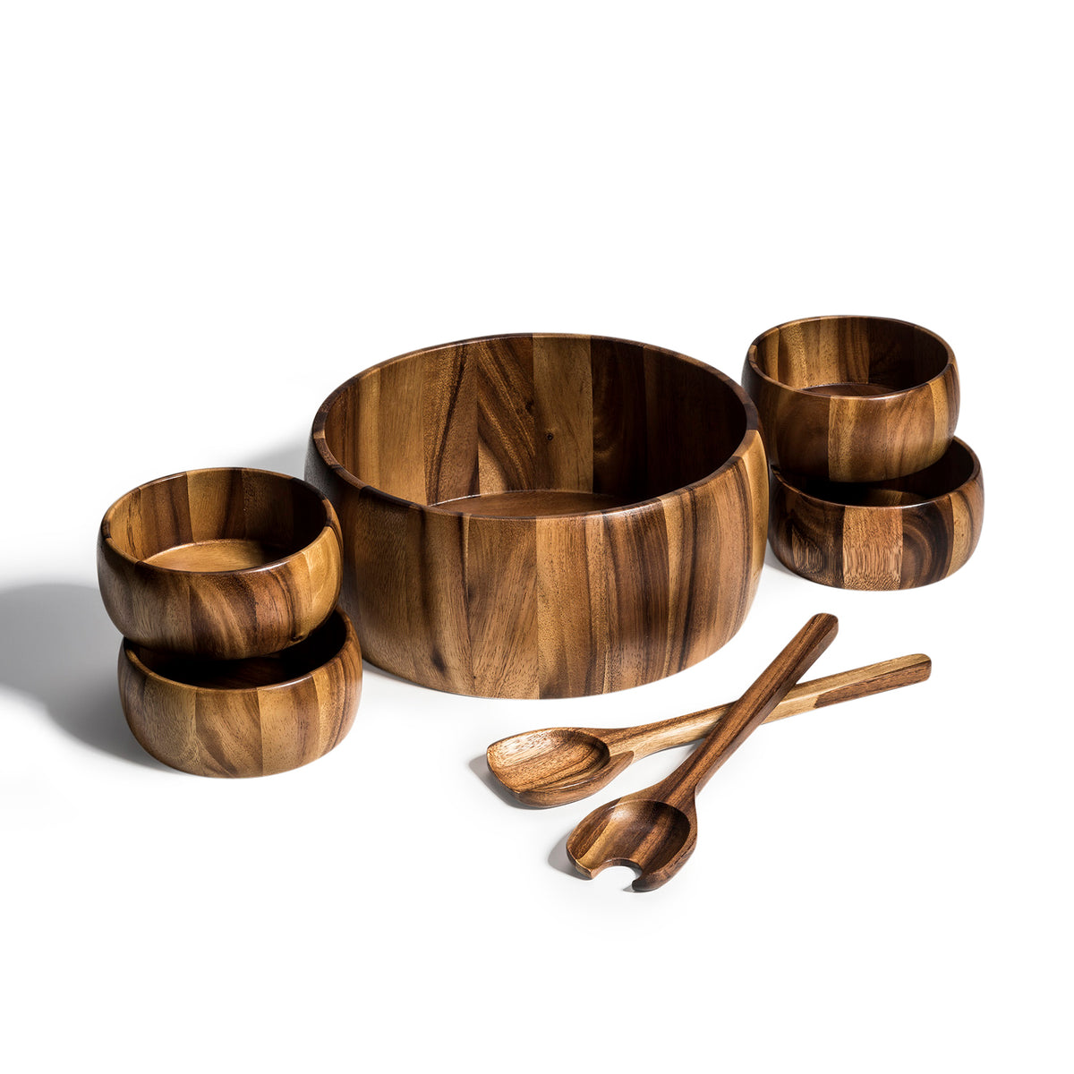 Dragor 7 Piece - Extra Large Salad Bowl with Servers and 4 Individuals